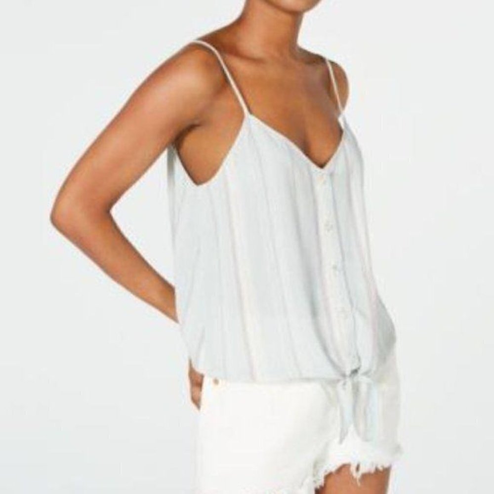 LADIES Camisole Tie Front Top. Medium. White